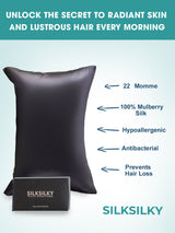 [Black] SilkSilky  22Momme Pure Silk Pillowcase 002