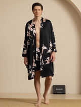 [Black] SilkSilky 19Momme Long Sleeve Mens Pajamas 002