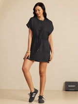 [Black] SilkSilky  Cap Sleeve Dress 006