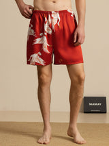 [Wine] SilkSilky  Men's Sleep Shorts 003