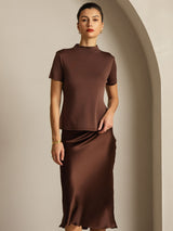 [Coffee] SilkSilky  Short Sleeve Women's T-Shirt 009