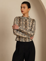 [Snakeskin] SilkSilky  Long Sleeve Women's T-Shirt 003
