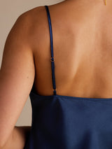 [Dark Blue] SilkSilky  Spaghetti Strap V Neck Camisole Top 004