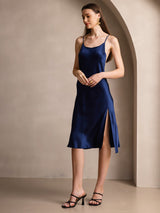 [Dark Blue] SilkSilky  Spaghetti Strap Dress 005