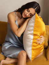 [Gold+LightBeige] SilkSilky  22Momme Pillowcase 001