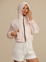 [Pink] SilkSilky  Long Sleeve Hooded Women's Outerwear 006