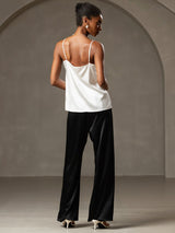[White] SilkSilky  Spaghetti Strap Camisole Top 002
