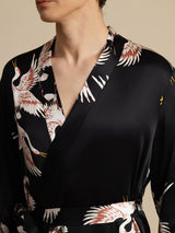 [Black] SilkSilky 19Momme Mens Robe 006