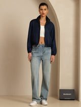 [Black+DarkBlue] SilkSilky  Long Sleeve Women's Outerwear 007