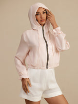 [Pink] SilkSilky  Long Sleeve Hooded Women's Outerwear 005