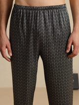 [Black Ginkgo] SilkSilky  Men's Sleep Shorts 003