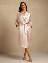 [Pink] SilkSilky  Long Sleeve Women's Robe 001