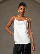 [White] SilkSilky  Spaghetti Strap Camisole Top 003