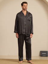 [Black Chain] SilkSilky  Long Sleeve Lapel Collar Men's Pajamas 006