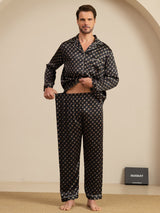 [Black Chain] SilkSilky  Long Sleeve Lapel Collar Men's Pajamas 005