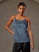 [Real Teal] SilkSilky  Spaghetti Strap Camisole Top 003