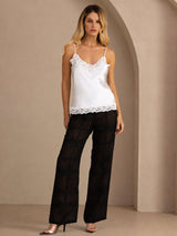 [White] SilkSilky  Spaghetti Strap V Neck Camisole Top 007