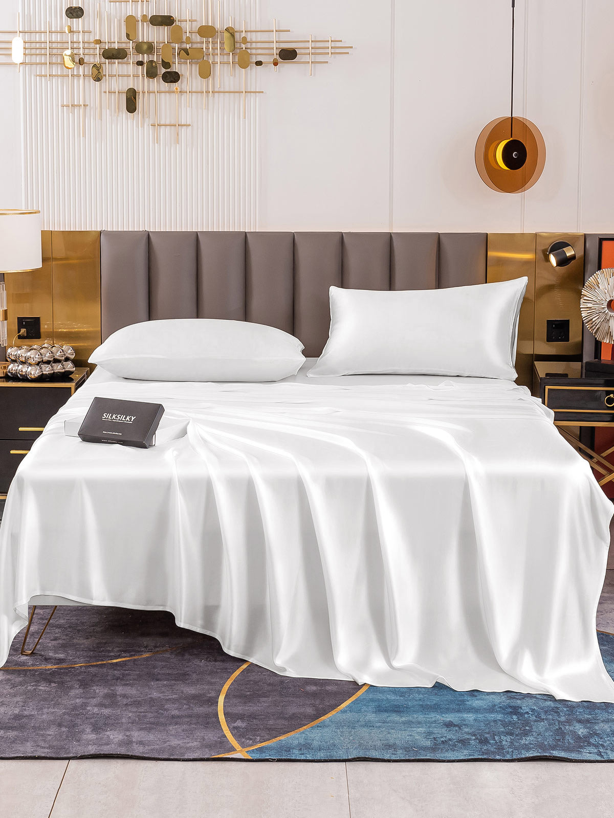 [White] SilkSilky  Bedding Set 002