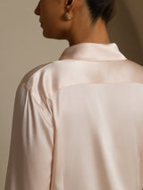 [Light Pink] SilkSilky  Long Sleeve Lapel Collar Women's Shirts 004