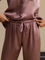 [Pale Mauve] SilkSilky  Long Sleeve Lapel Collar Women's Pajamas 006