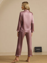 [Pale Mauve] SilkSilky  Long Sleeve Lapel Collar Women's Pajamas 002