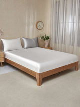 [LightGray+White] SilkSilky  19Momme Bedding Set 001