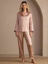 [Tuscany] SilkSilky  Long Sleeve Lapel Collar Women's Pajamas 003