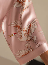 [Pink] SilkSilky  3/4 Sleeve Women's Robe 004