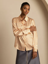[Floral] SilkSilky  Long Sleeve Lapel Collar Women's Shirts 003