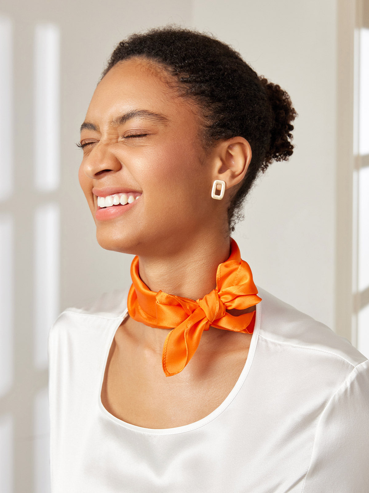 [Orange] SilkSilky  Scarf 001