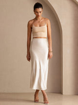 [Beige] SilkSilky  Skirt 005