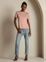[Pink] SilkSilky  Short Sleeve Women's T-Shirt 007