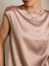 [Tuscany] SilkSilky  Cap Sleeve Round Neck Women's T-Shirt 004