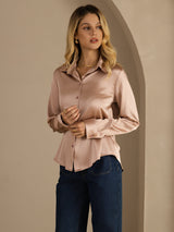 [Tuscany] SilkSilky  Long Sleeve Lapel Collar Women's Shirts 003