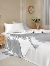 [LightGray+White] SilkSilky  25Momme Bedding Set 001