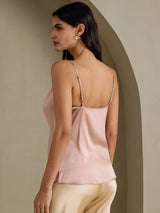 [Tuscany] SilkSilky  Spaghetti Strap Cowl Neck Camisole Top 002