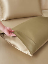 [Beige+Khaki] SilkSilky  22Momme Bedding Set 003