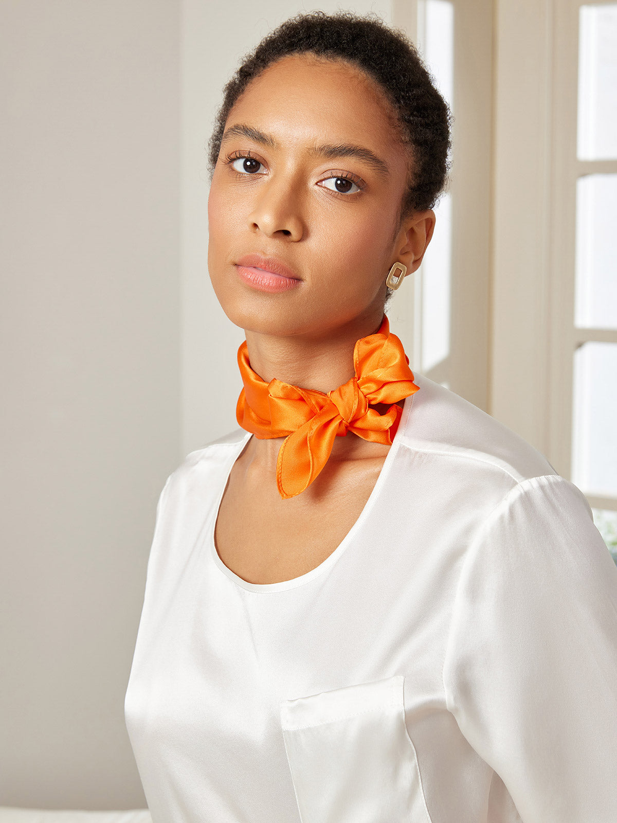 [Orange] SilkSilky  Scarf 002