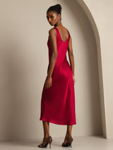 [Wine] SilkSilky  Sleeveless Dress 002