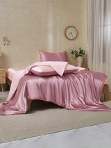 [PaleMauve+LightPink] SilkSilky  19Momme Bedding Set 002