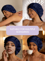 [Dark Blue] SilkSilky  Pure Silk Sleep Cap 006
