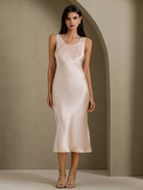 [Beige] SilkSilky  Sleeveless Dress 001