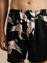 [Black] SilkSilky  Men's Sleep Shorts 004