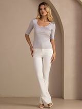 [Light Gray] SilkSilky  Half Sleeve Women's T-Shirt 006