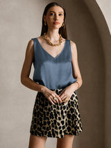 [Real Teal] SilkSilky  Sleeveless V Neck Camisole Top 008