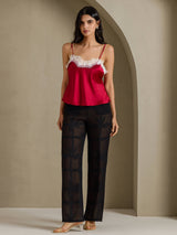 [Wine] SilkSilky  Spaghetti Strap V Neck Camisole Top 006