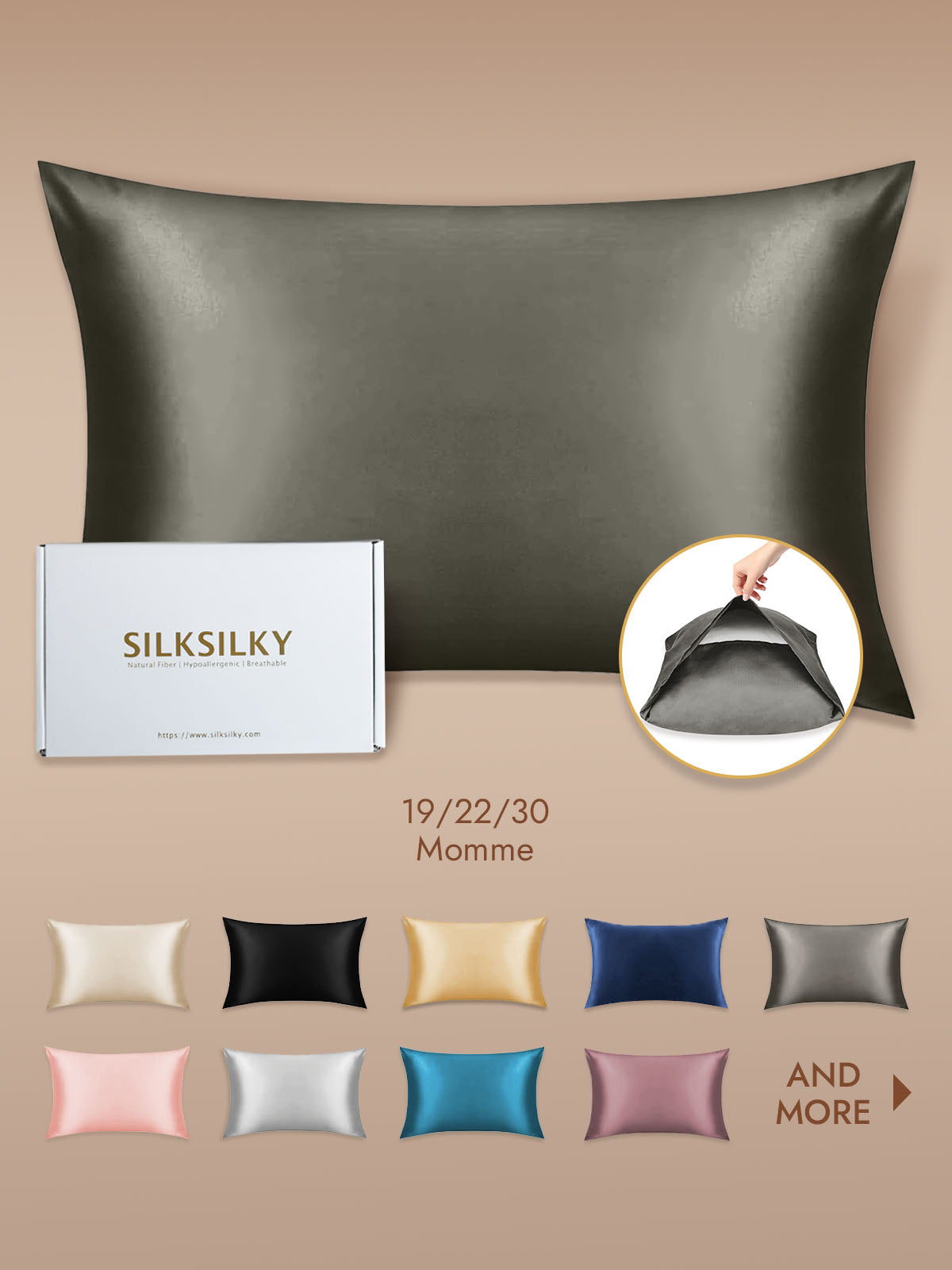 [Dark Gray] SilkSilky Pillowcase 001