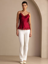 [Wine] SilkSilky  Spaghetti Strap V Neck Camisole Top 005