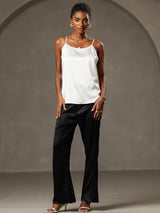 [White] SilkSilky  Spaghetti Strap Camisole Top 001