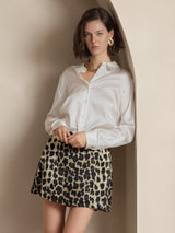 [White] SilkSilky  Long Sleeve Lapel Collar Women's Shirt 004